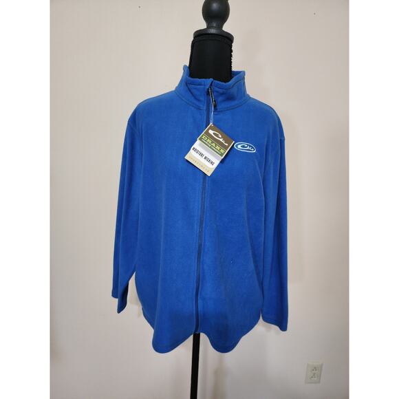 Drake Waterfowl Youth Sz 14 Camp Fleece Full Zip Jacket Blue - Picture 2 of 7